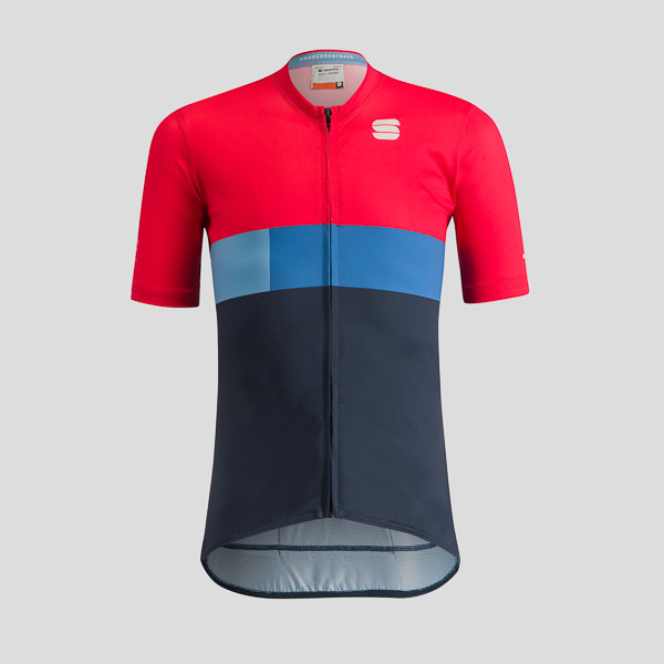 Sportful Snap Kid Jersey Tango Red Galaxy Blue