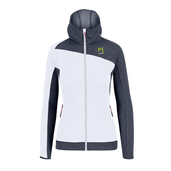 KARPOS AVERAU W FULL-ZIP HOODIE FLEECE BRIGHT WHITE/OMBRE BLUE