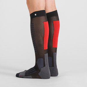 SPORTFUL XCOUNTRY APEX LONG SOCKS BLACK CHILI RED