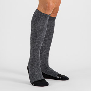 SPORTFUL XCOUNTRY EXTRA WARM WOOL LONG SOCKS BLACK DARK GREY