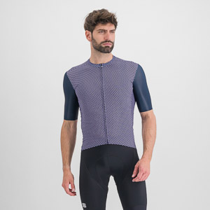 Sportful Cycling Checkmate Jersey Galaxy Blue Chalck Violet