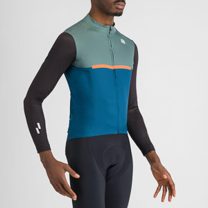 SPORTFUL CYCLING PISTA THERMAL JERSEY BLUE GREEN BLACK ORANGE