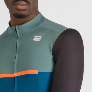 SPORTFUL CYCLING PISTA THERMAL JERSEY BLUE GREEN BLACK ORANGE