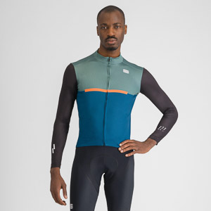 SPORTFUL CYCLING PISTA THERMAL JERSEY BLUE GREEN BLACK ORANGE