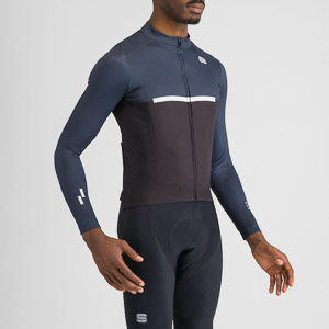 SPORTFUL CYCLING PISTA THERMAL JERSEY BLACK BLU WHITE