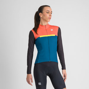 SPORTFUL CYCLING PISTA W THERMAL JERSEY TEAL BLU CORALLO BLACK CEDAR
