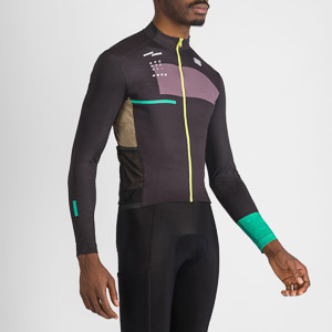 SPORTFUL CYCLING BREAKOUT SUPERGIARA THERMAL JERSEY BLACK HUCKLEBERRY OLIVE GREEN