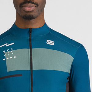 SPORTFUL CYCLING BREAKOUT SUPERGIARA THERMAL JERSEY TEAL BLU SHRUB GREEN BLACK