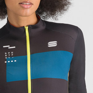 SPORTFUL CYCLING BREAKOUT SUPERGIARA W THERMAL JERSEY BLACK TEAL BLU POMPELMO