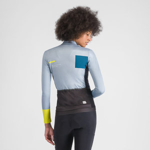 SPORTFUL CYCLING BREAKOUT SUPERGIARA W THERMAL JERSEY ICE GRAY TEAL BLU BLACK CEDAR