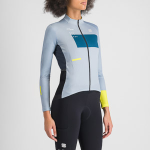 SPORTFUL CYCLING BREAKOUT SUPERGIARA W THERMAL JERSEY ICE GRAY TEAL BLU BLACK CEDAR