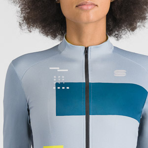 SPORTFUL CYCLING BREAKOUT SUPERGIARA W THERMAL JERSEY ICE GRAY TEAL BLU BLACK CEDAR