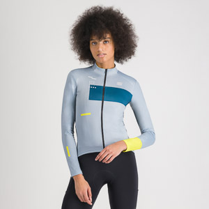 SPORTFUL CYCLING BREAKOUT SUPERGIARA W THERMAL JERSEY ICE GRAY TEAL BLU BLACK CEDAR