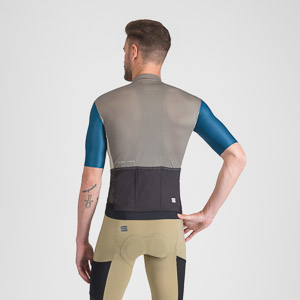 SPORTFUL CYCLING SUPERGIARA LOGO JERSEY GUN METAL/TEAL BLUE