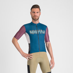SPORTFUL CYCLING SUPERGIARA LOGO JERSEY TEAL BLUE/BORDO