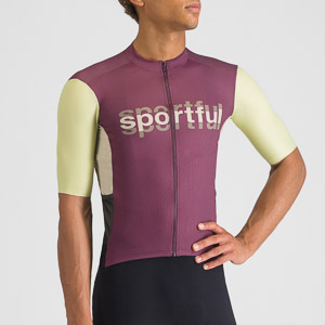 SPORTFUL CYCLING SUPERGIARA LOGO JERSEY BORDO/SHADOW LIME