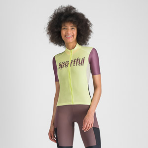 SPORTFUL CYCLING SUPERGIARA LOGO W JERSEY SHADOW LIME/BORDEAUX