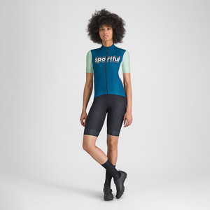 SPORTFUL CYCLING SUPERGIARA LOGO W JERSEY TEAL BLUE/LICHEN GREEN