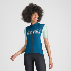 SPORTFUL CYCLING SUPERGIARA LOGO W JERSEY TEAL BLUE/LICHEN GREEN