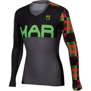 Jump Jersey L.Sleeve Dark Grey/Black/Green Fluo