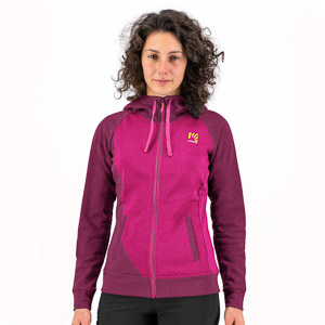 KARPOS PRAMPER ZIP HOODIE W FLEECE CABARET/RASPBERRY R.