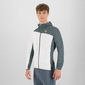KARPOS AVERAU FULL-ZIP HOODIE FLEECE BRIGHT WHITE/DARK SLATE
