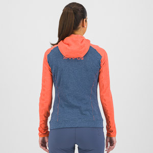 Karpos Ambrizzola W Full-Zip Hoodie Vintage Indigo/Hot Coral