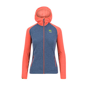 Karpos Ambrizzola W Full-Zip Hoodie Vintage Indigo/Hot Coral