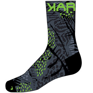 Karpos Green Fire Socks Dark Grey/Green Fluo