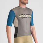 SPORTFUL CYCLING SUPERGIARA LOGO JERSEY GUN METAL/TEAL BLUE