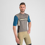 SPORTFUL CYCLING SUPERGIARA LOGO JERSEY GUN METAL/TEAL BLUE