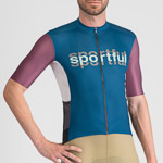 SPORTFUL CYCLING SUPERGIARA LOGO JERSEY TEAL BLUE/BORDO