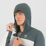 KARPOS AVERAU FULL-ZIP HOODIE FLEECE BRIGHT WHITE/DARK SLATE