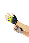 Karpos Federia 1/2 Fingers Glove Indigo B/Black/Green Fluo
